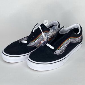 Vans Old Skool Pride Shoes Black Men Size 10 w/ Rainbow Laces New (No Box)